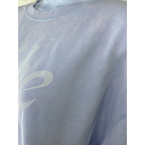 Women's Nike Big Logo Swoosh Check Cropped Sweatshirt Workout Sz 1X Cotton - Picture 4 of 10